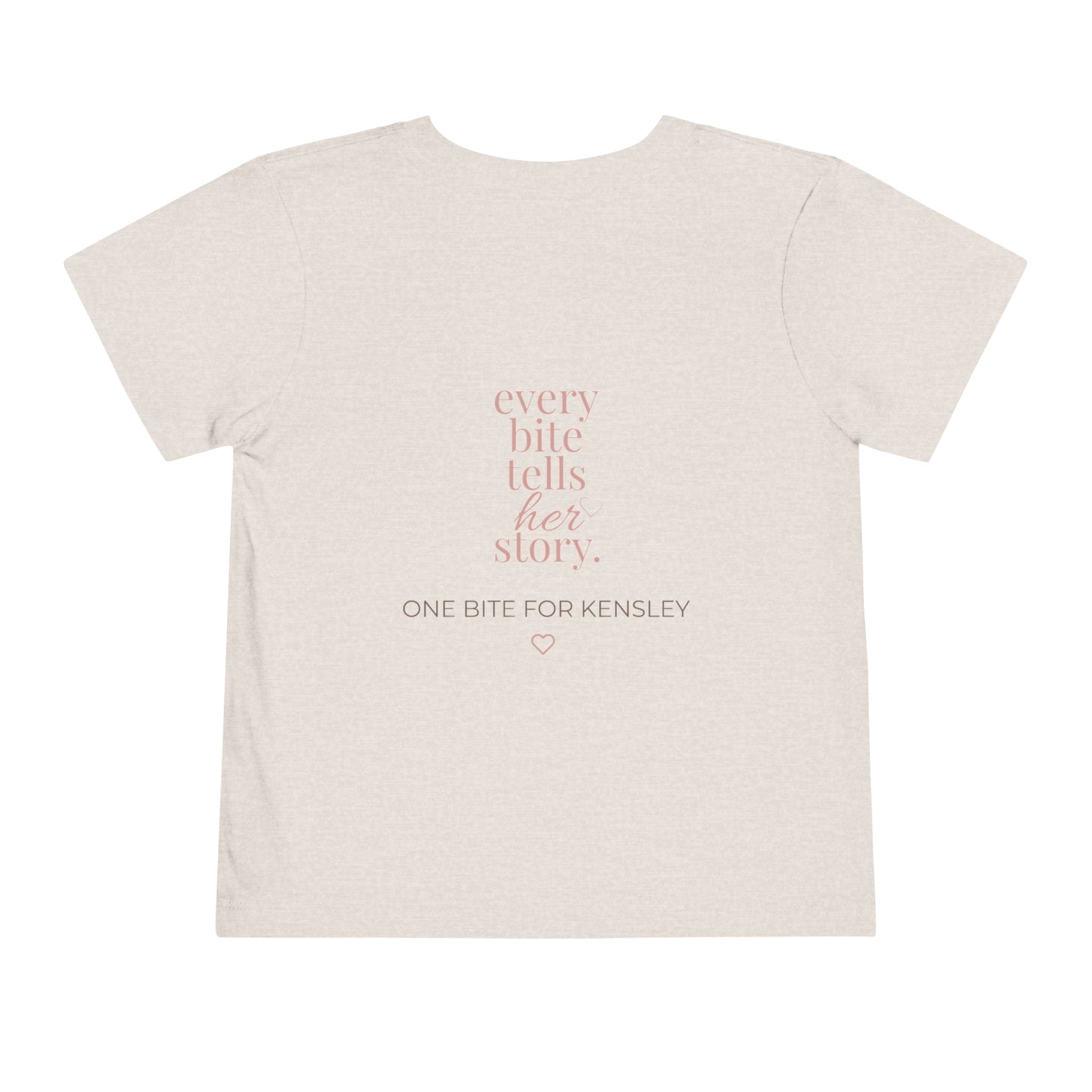 Toddler Tee — "Every Bite Tells Her Story" Personalized Feeding Milestone Shirt