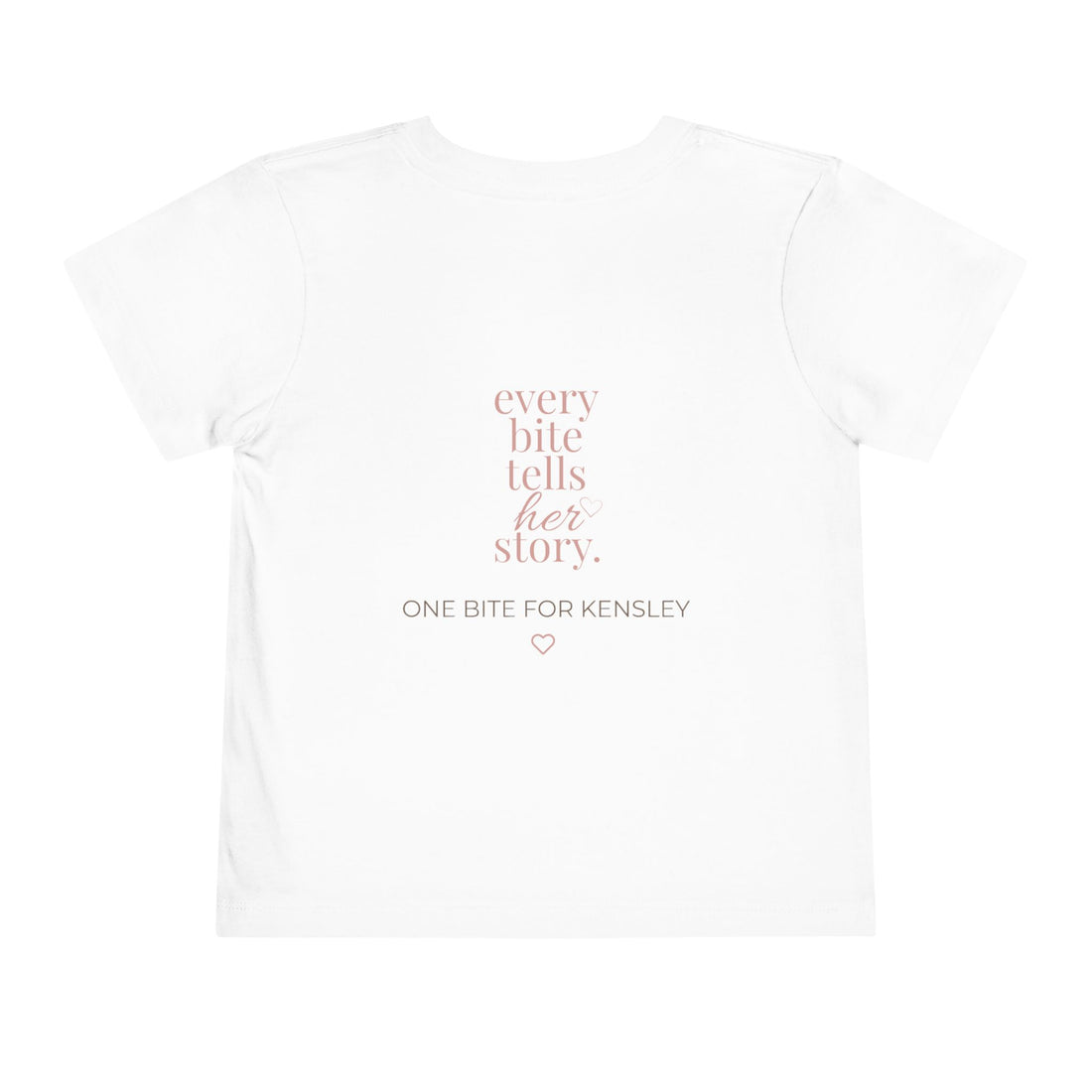 Toddler Tee — "Every Bite Tells Her Story" Personalized Feeding Milestone Shirt