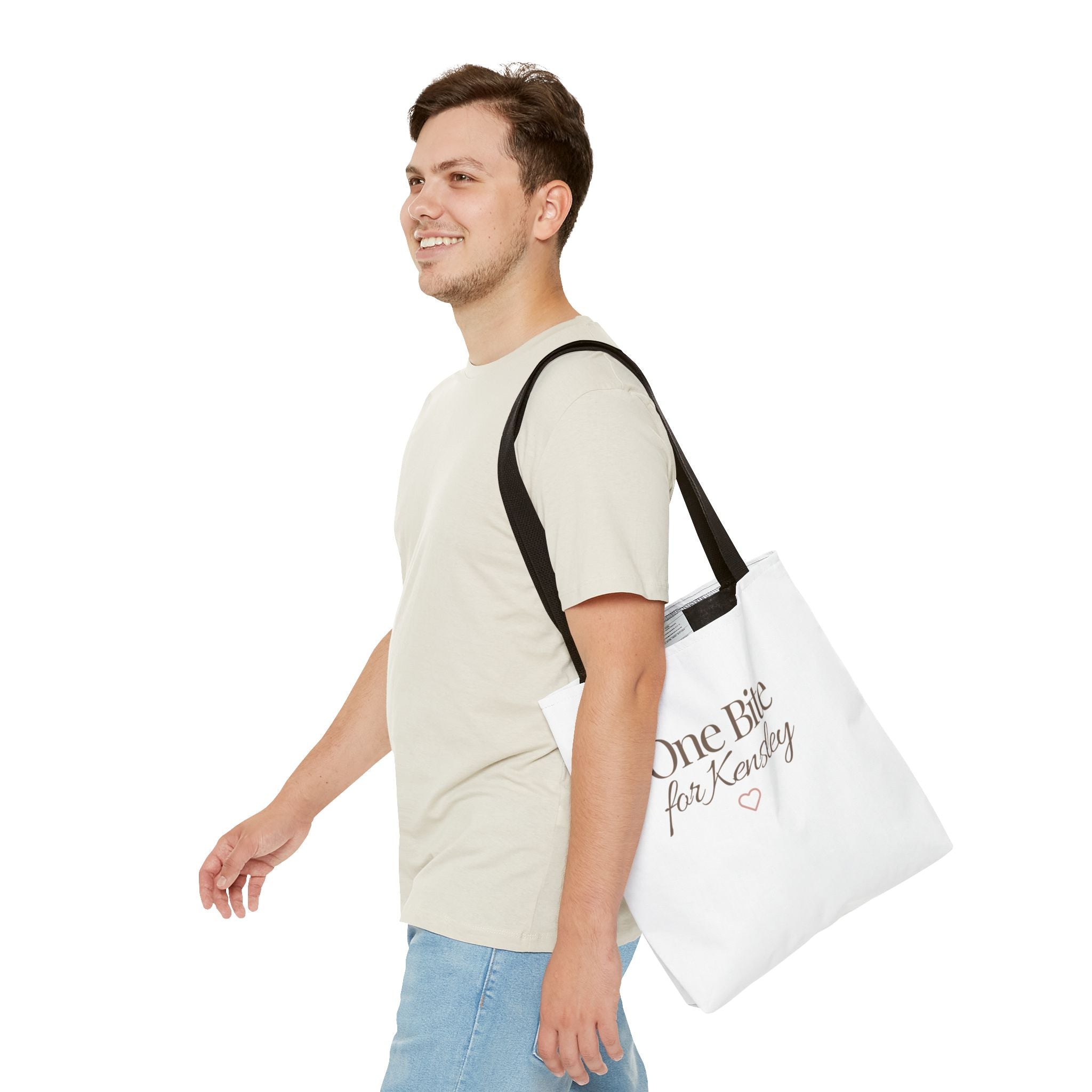 Every Bite Tells Her Story tote bag | Personalized 'One Bite for Kensley' tote