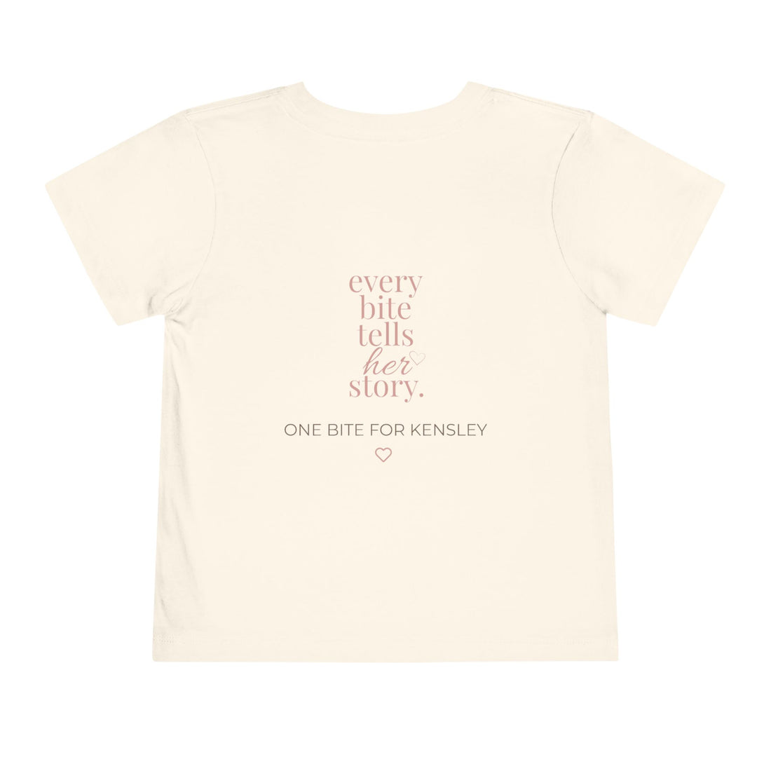 Toddler Tee — "Every Bite Tells Her Story" Personalized Feeding Milestone Shirt