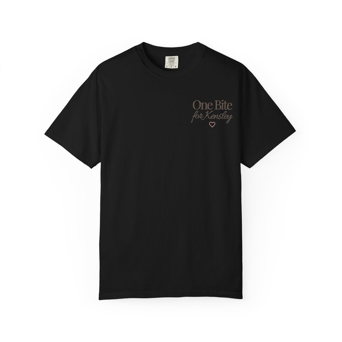 Every Bite T-shirt | One Bite for Kensley, scripted pink text
