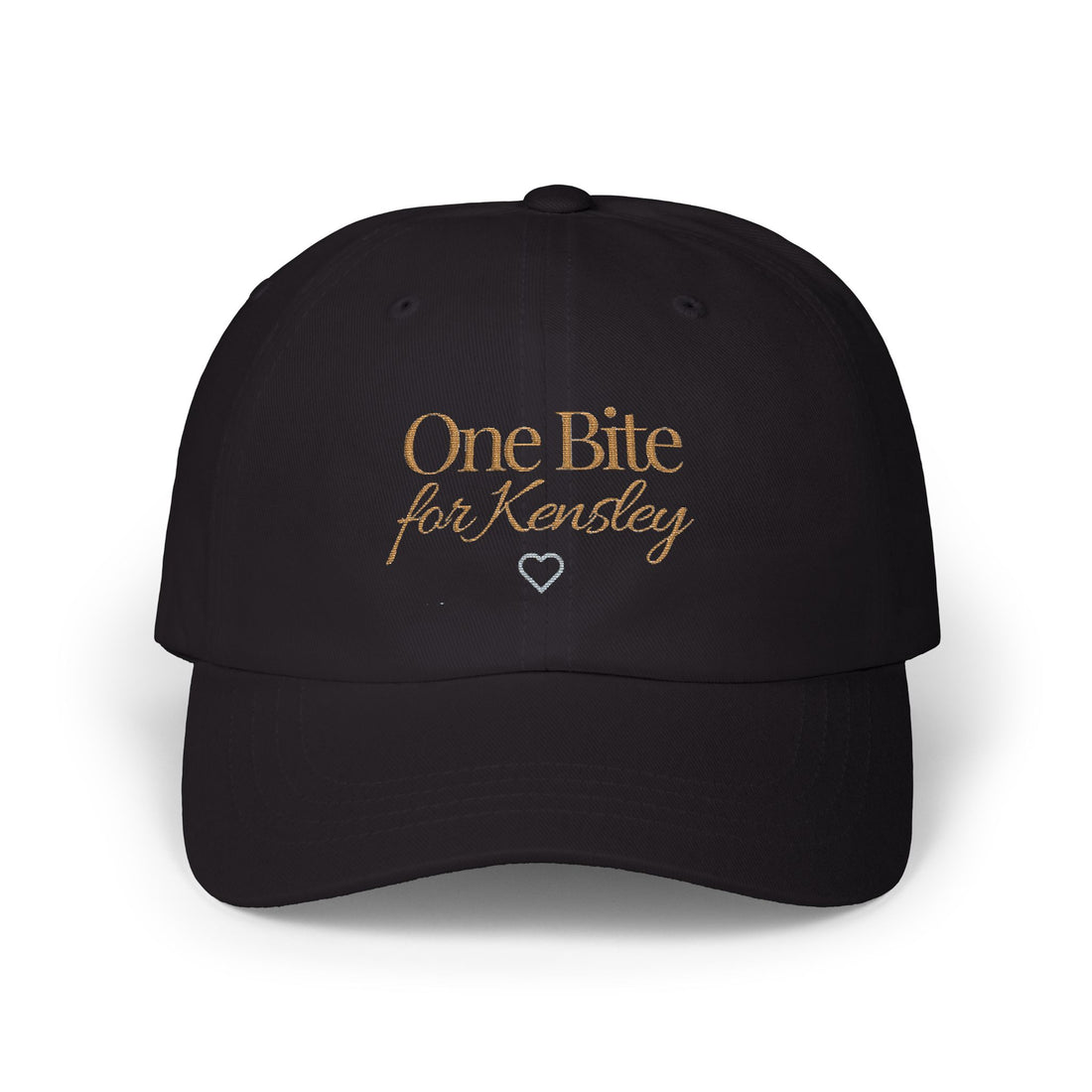 One Bite for Kensley Dad Cap | Embroidered Script Heart