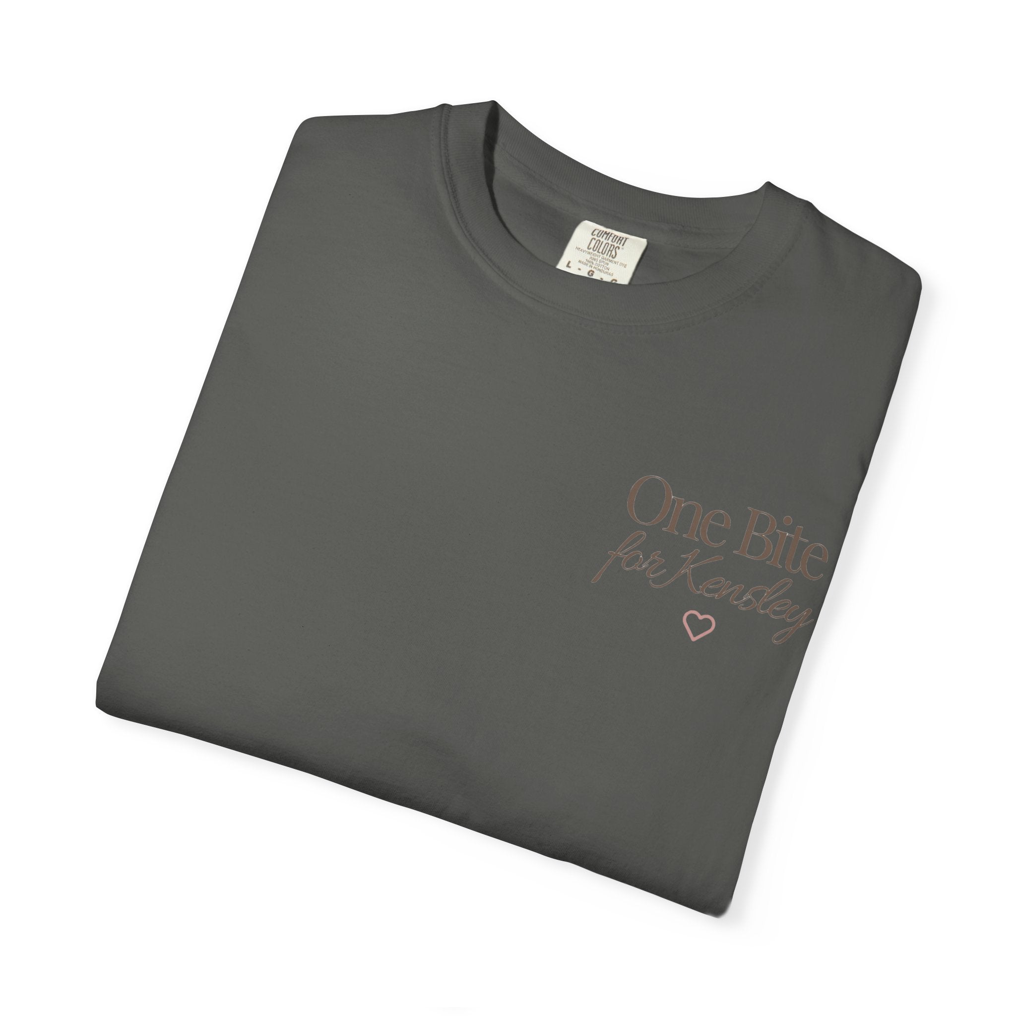 Every Bite T-shirt | One Bite for Kensley, scripted pink text