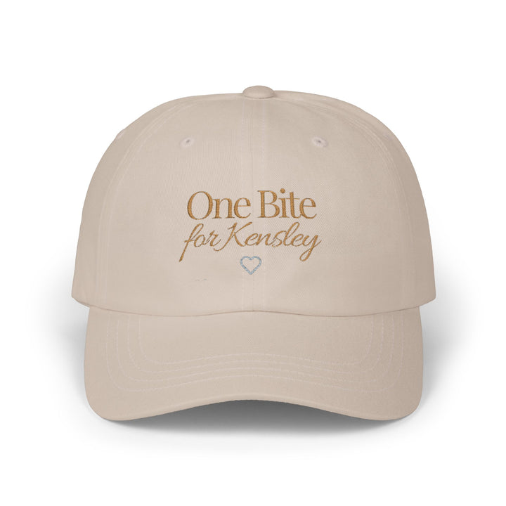 One Bite for Kensley Dad Cap | Embroidered Script Heart