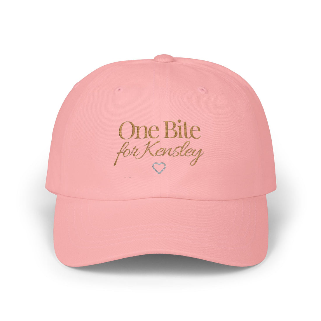 One Bite for Kensley Dad Cap | Embroidered Script Heart