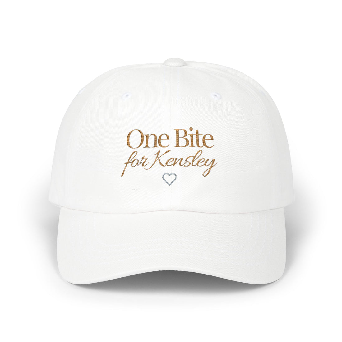 One Bite for Kensley Dad Cap | Embroidered Script Heart