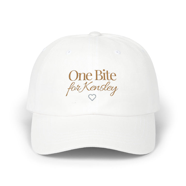 One Bite for Kensley Dad Cap | Embroidered Script Heart