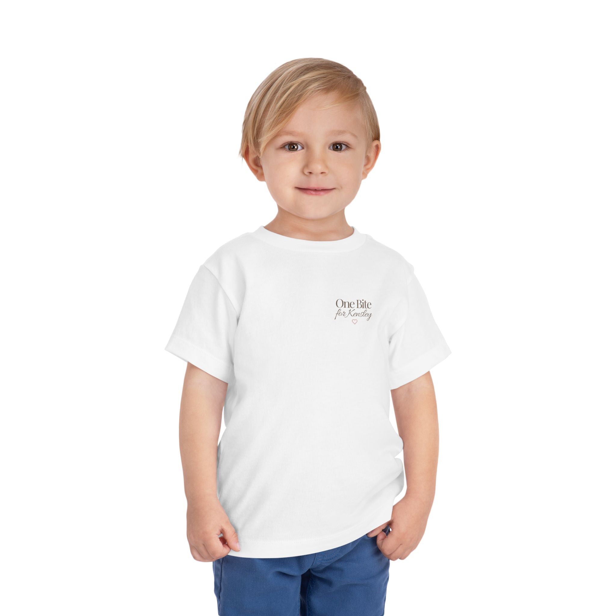 Toddler Tee — "Every Bite Tells Her Story" Personalized Feeding Milestone Shirt