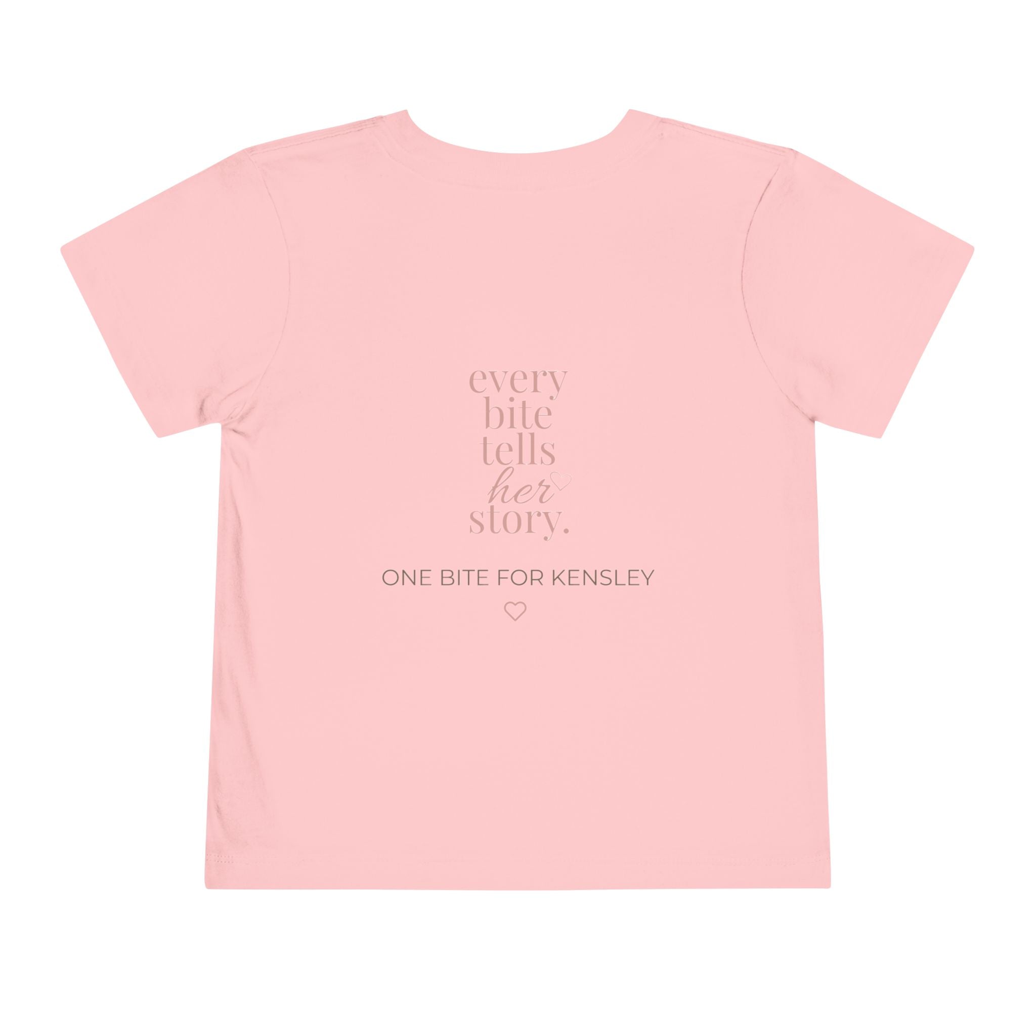 Toddler Tee — "Every Bite Tells Her Story" Personalized Feeding Milestone Shirt